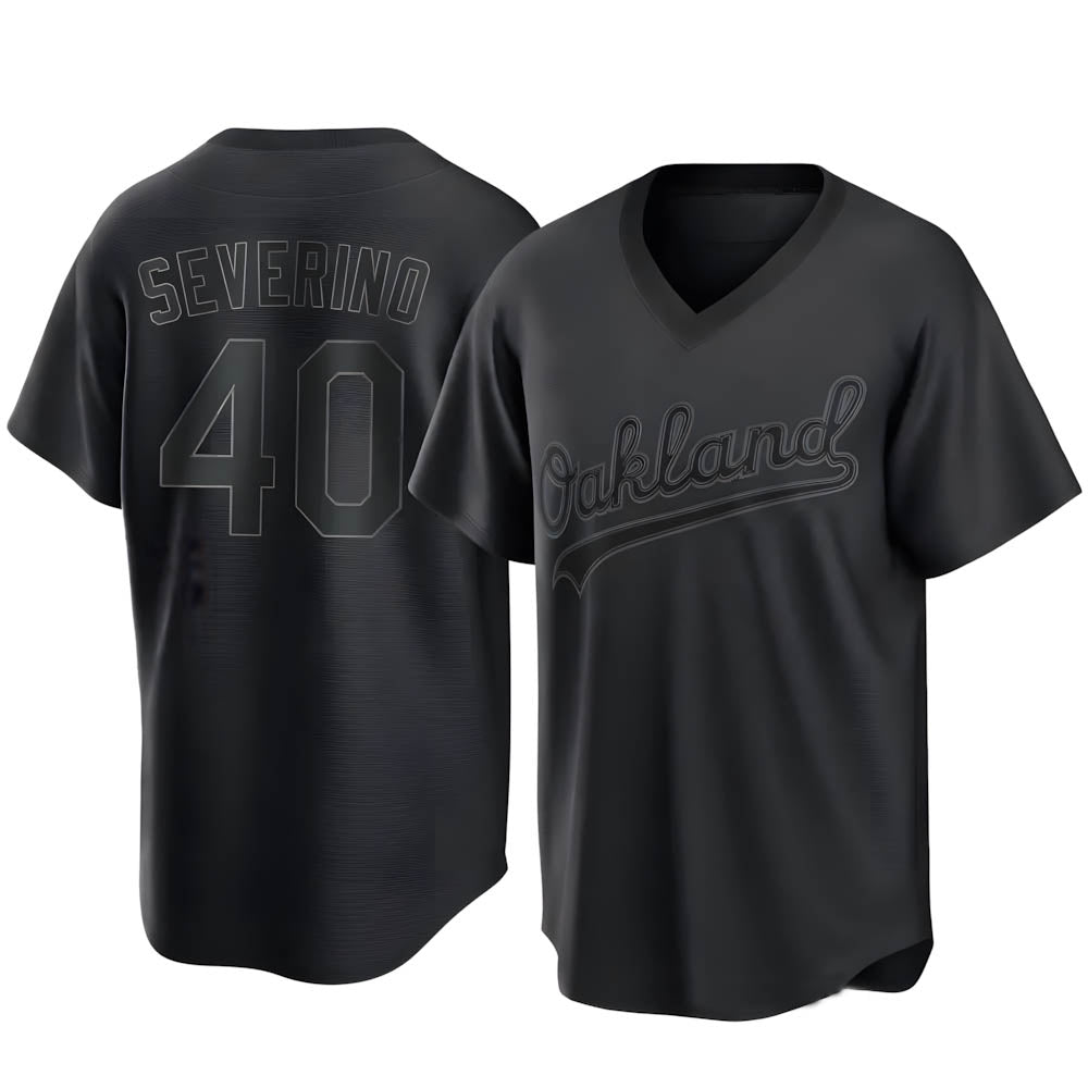 Silnrao Athletics #40 Luis Severino player Black Replica Pitch Fashion Stitched Jersey