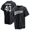 Silnrao Athletics #40 Luis Severino player Black&White Replica Stitched Jersey