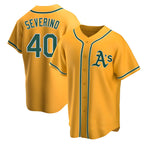 Silnrao Athletics #40 Luis Severino player Gold Replica Alternate Stitched Jersey