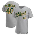 Silnrao Athletics #40 Luis Severino player Gray Authentic Road Stitched Jersey