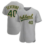 Silnrao Athletics #40 Luis Severino player Gray Authentic Road Stitched Jersey