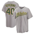 Silnrao Athletics #40 Luis Severino player Gray Replica Away Stitched Jersey