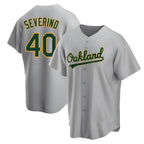 Silnrao Athletics #40 Luis Severino player Gray Replica Road Stitched Jersey