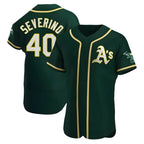 Silnrao Athletics #40 Luis Severino player Green Authentic Alternate Stitched Jersey