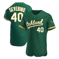 Silnrao Athletics #40 Luis Severino player Green Authentic Kelly Alternate Stitched Jersey