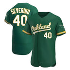Silnrao Athletics #40 Luis Severino player Green Authentic Kelly Alternate Stitched Jersey