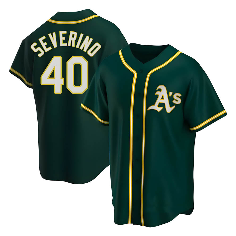 Silnrao Athletics #40 Luis Severino player Green Replica Alternate Stitched Jersey