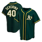 Silnrao Athletics #40 Luis Severino player Green Replica Alternate Stitched Jersey