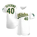 Silnrao Athletics #40 Luis Severino player White Authentic Home Stitched Jersey