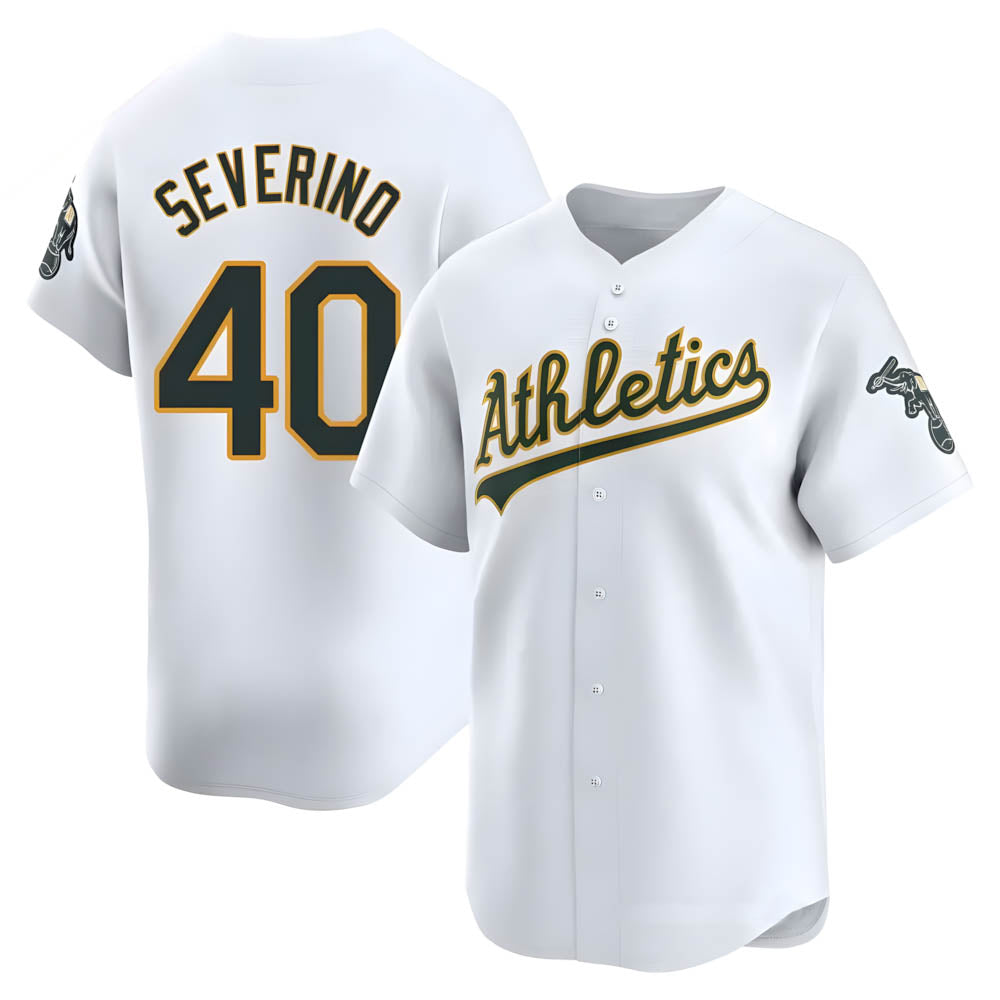 Silnrao Athletics #40 Luis Severino player White Limited Home Stitched Jersey