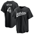 Silnrao Athletics #4 Lawrence Butler player Black&White Replica Alternate Stitched Jersey