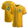 Silnrao Athletics #4 Lawrence Butler player Gold Authentic Alternate Stitched Jersey