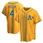 Silnrao Athletics #4 Lawrence Butler player Gold Replica Alternate Stitched Jersey