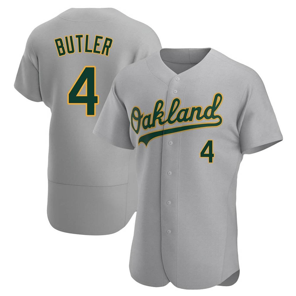 Silnrao Athletics #4 Lawrence Butler player Gray Authentic Road Stitched Jersey