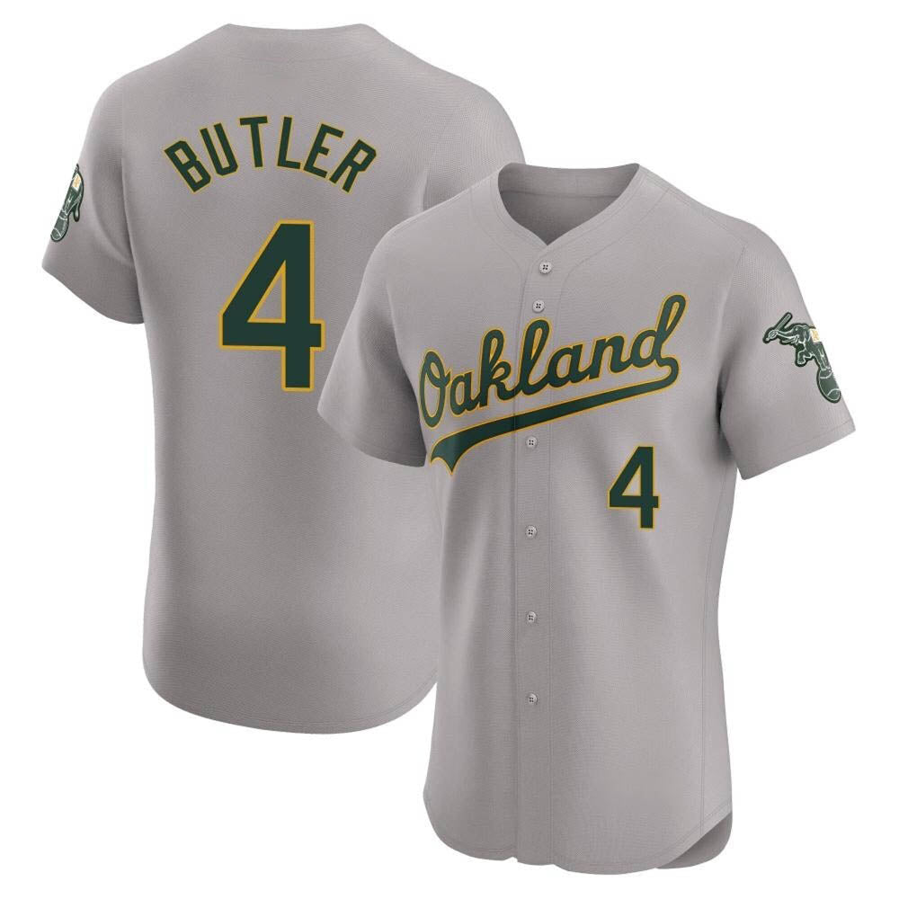 Silnrao Athletics #4 Lawrence Butler player Gray Elite Road Stitched Jersey