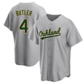 Silnrao Athletics #4 Lawrence Butler player Gray Replica Road Stitched Jersey