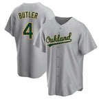 Silnrao Athletics #4 Lawrence Butler player Gray Replica Road Stitched Jersey