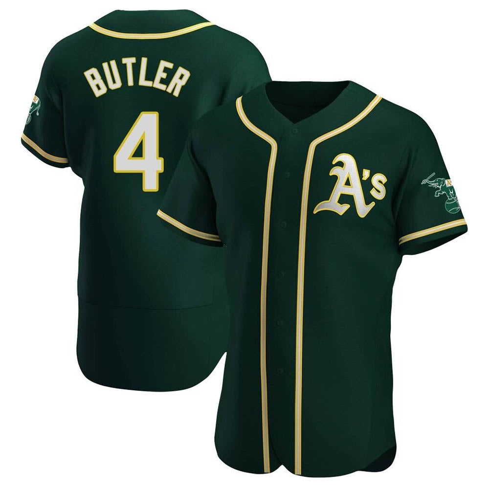 Silnrao Athletics #4 Lawrence Butler player Green Authentic Alternate Stitched Jersey