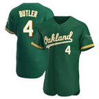 Silnrao Athletics #4 Lawrence Butler player Green Authentic Kelly Alternate Stitched Jersey