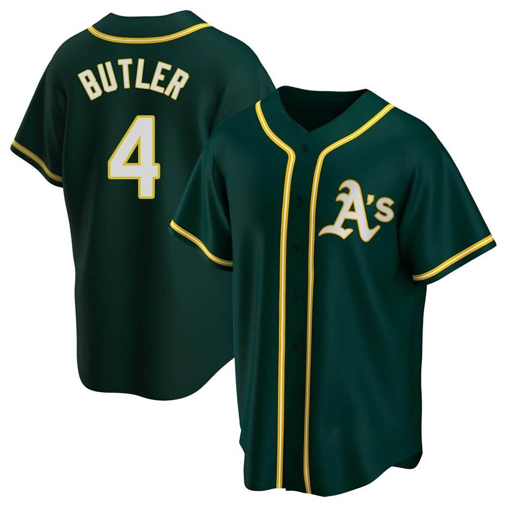 Silnrao Athletics #4 Lawrence Butler player Green Replica Alternate Stitched Jersey