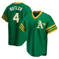 Silnrao Athletics #4 Lawrence Butler player Green Replica Cooperstown Collection Stitched Jersey