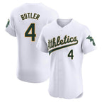 Silnrao Athletics #4 Lawrence Butler player White Elite Home Stitched Jersey