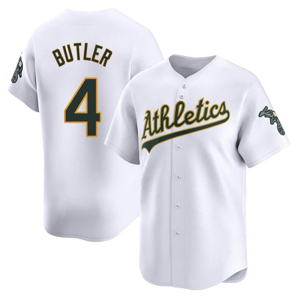 Silnrao Athletics #4 Lawrence Butler player White Limited Home Stitched Jersey