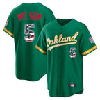 Silnrao Athletics #5 Jacob Wilson Player Kelly Green USA 250 Fourth of July Home Game Stitched Jerseys