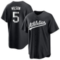 Silnrao Athletics #5 Jacob Wilson Black&White Replica Alternate Stitched Jersey