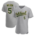 Silnrao Athletics #5 Jacob Wilson Gray Authentic Road Stitched Jersey