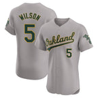 Silnrao Athletics #5 Jacob Wilson Gray Elite Road Stitched Jersey