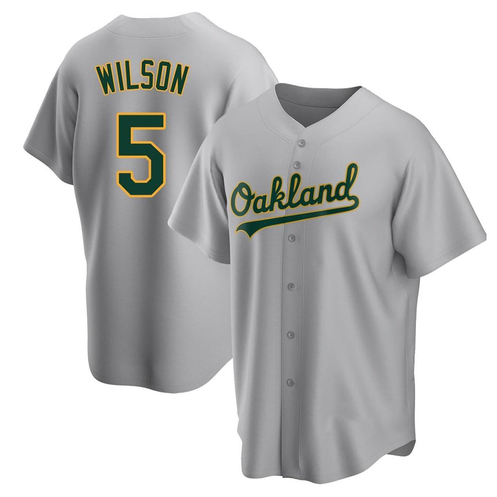 Silnrao Athletics #5 Jacob Wilson Gray Replica Road Stitched Jersey
