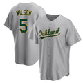 Silnrao Athletics #5 Jacob Wilson Gray Replica Road Stitched Jersey