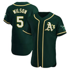 Silnrao Athletics #5 Jacob Wilson Green Authentic Alternate Stitched Jersey