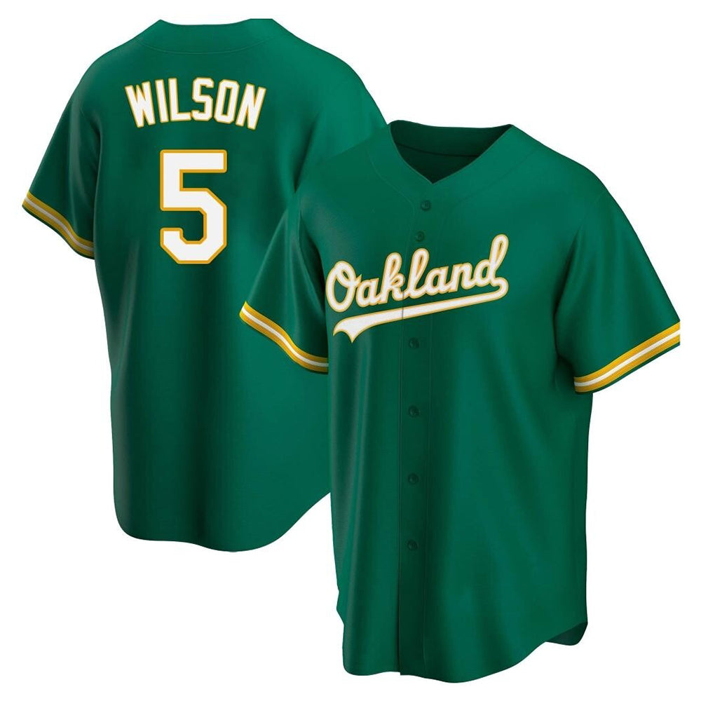 Silnrao Athletics #5 Jacob Wilson Green Kelly Alternate Stitched Jersey