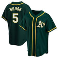 Silnrao Athletics #5 Jacob Wilson Green Replica Alternate Stitched Jersey