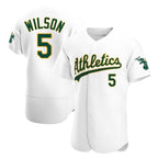 Silnrao Athletics #5 Jacob Wilson White Authentic Home Stitched Jersey
