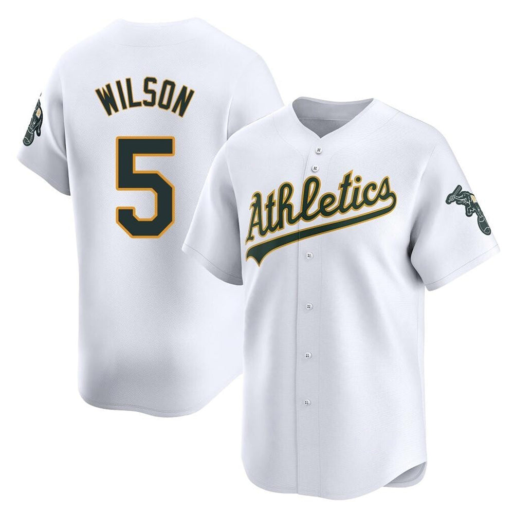 Silnrao Athletics #5 Jacob Wilson White Limited Home Stitched Jersey