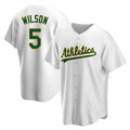 Silnrao Athletics #5 Jacob Wilson White Replica Home Stitched Jersey