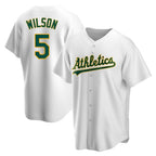 Silnrao Athletics #5 Jacob Wilson White Replica Home Stitched Jersey
