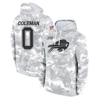 Silnrao B.Bills #0 Keon Coleman Player Arctic Camo Salute to Service Hoodies Stitched Jerseys