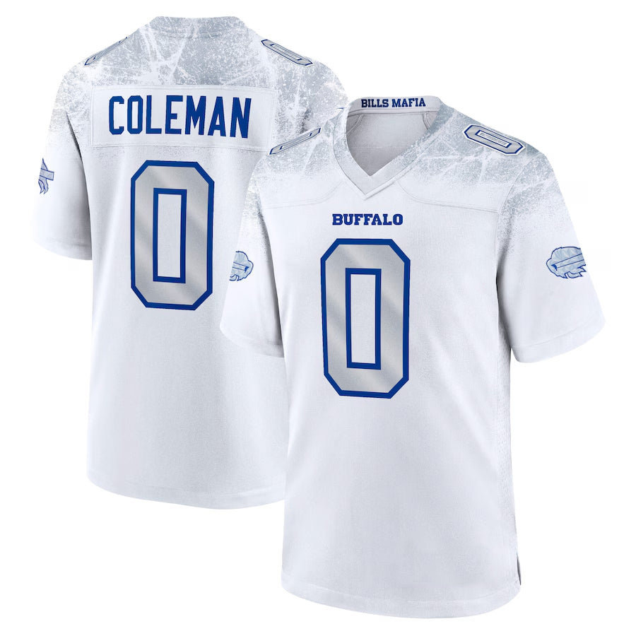 Silnrao B.Bills #0 Keon Coleman Player White Rivalries Collection Game  Stitched Jerseys