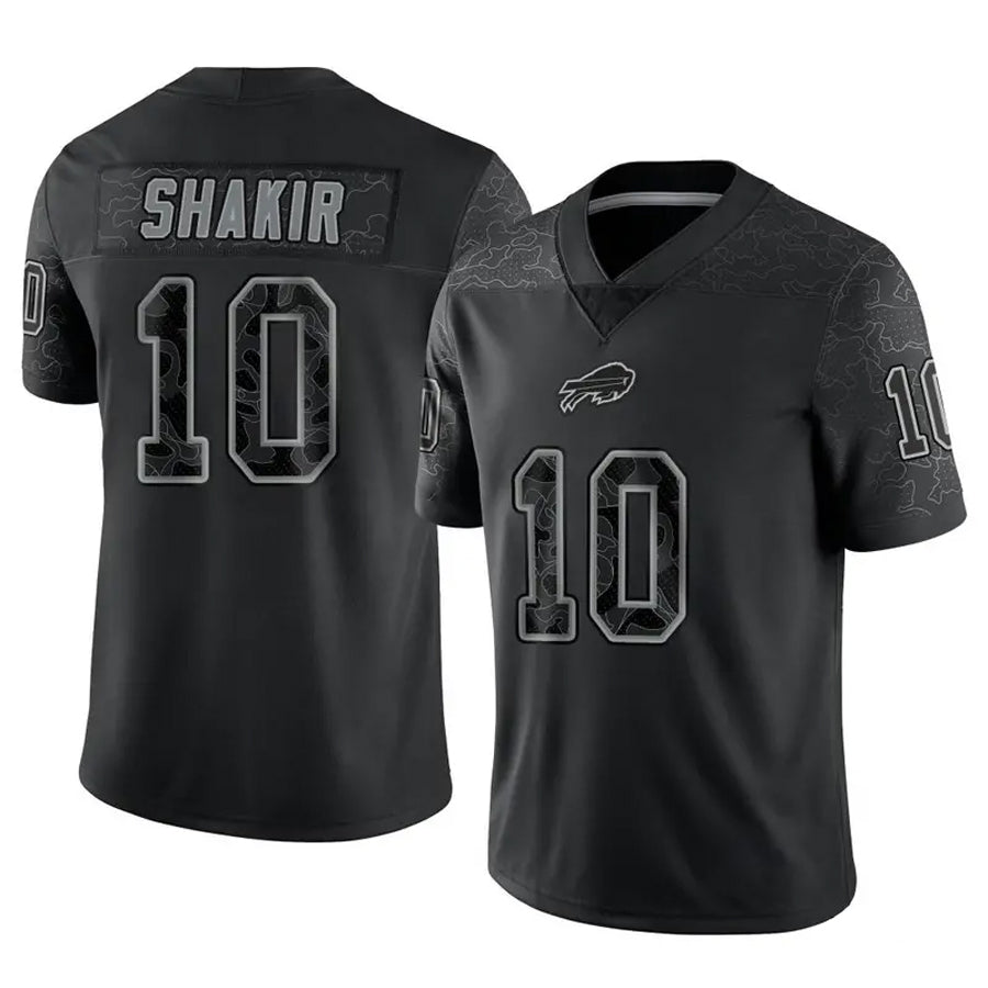 Silnrao B.Bills #10 Khalil Shakir Player Black RFLCTV Limited  Stitched Jerseys