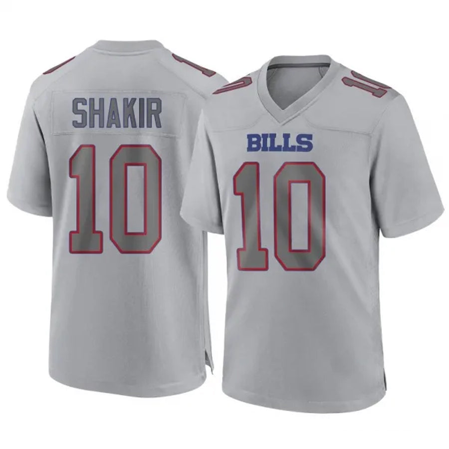 Silnrao B.Bills #10 Khalil Shakir Player Gray Replica Game Stitched Jerseys