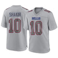 Silnrao B.Bills #10 Khalil Shakir Player Gray Replica Game Stitched Jerseys