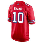 Silnrao B.Bills #10 Khalil Shakir Player Red Home Game  Stitched Jerseys