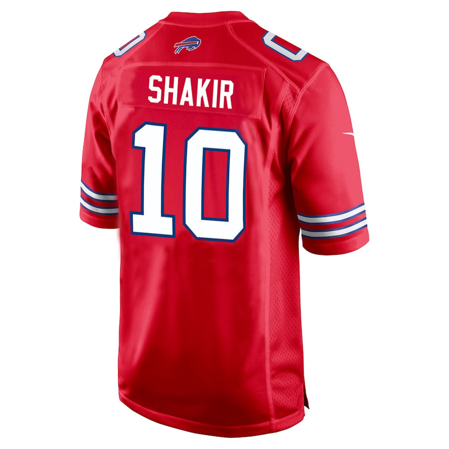 Silnrao B.Bills #10 Khalil Shakir Player Red Home Game  Stitched Jerseys