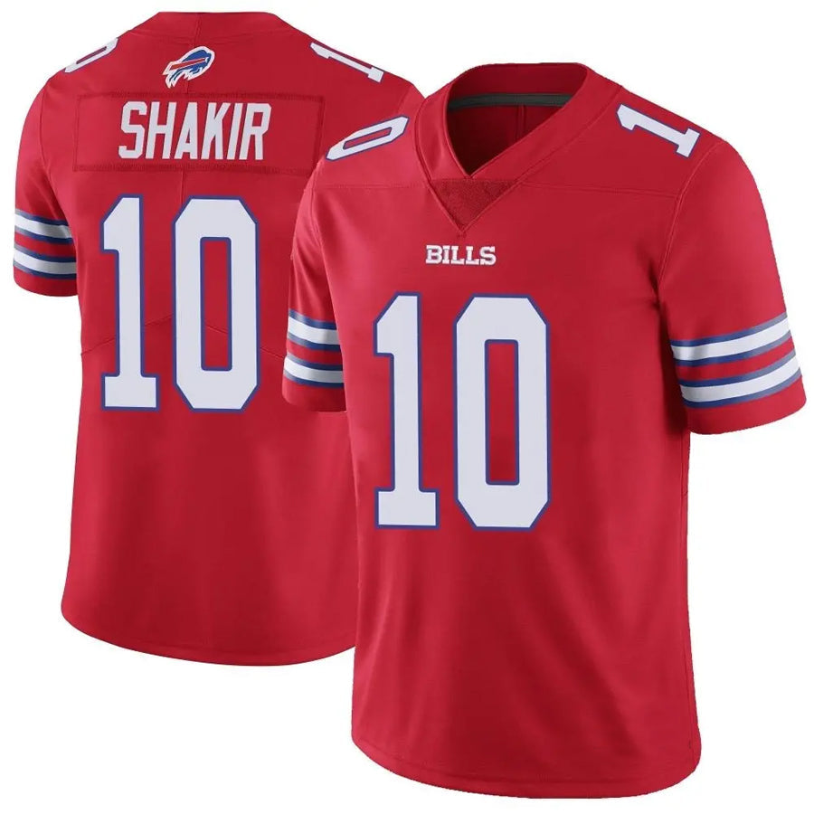 Silnrao B.Bills #10 Khalil Shakir Player Vapor F.U.S.E. Limited Red Stitched Jerseys