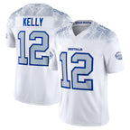 Silnrao B.Bills #12 Jim Kelly Player White Rivalries Collection Vapor Limited  Stitched Jersey