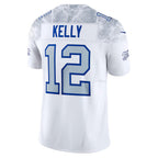 Silnrao B.Bills #12 Jim Kelly Player White Rivalries Collection Vapor Limited  Stitched Jerseys